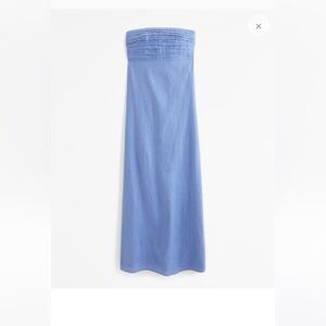 Abercrombie & Fitch Emerson Strapless Linen-Blend Maxi Dress
